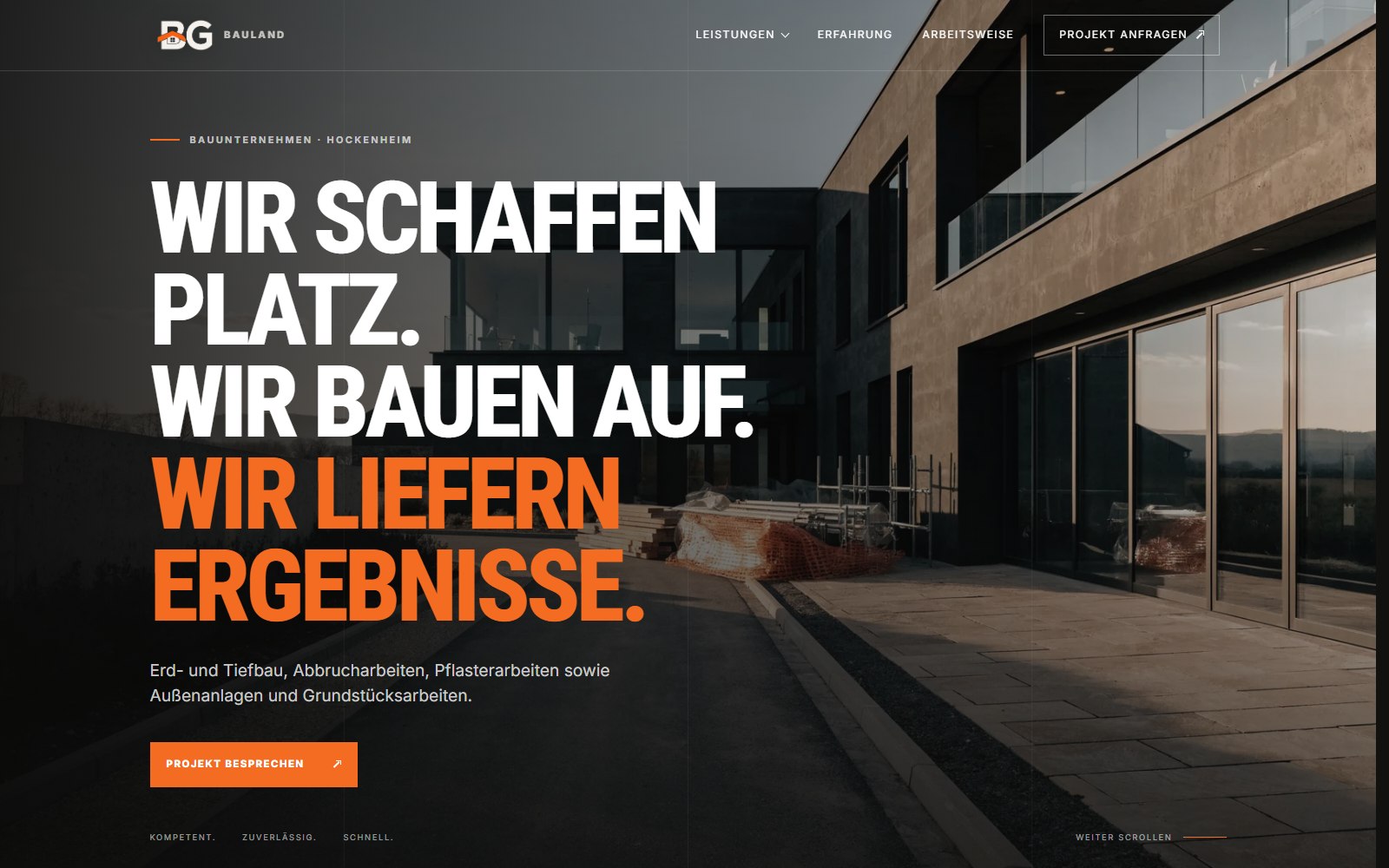 Startseite von BG Bauland als Projektvorschau
