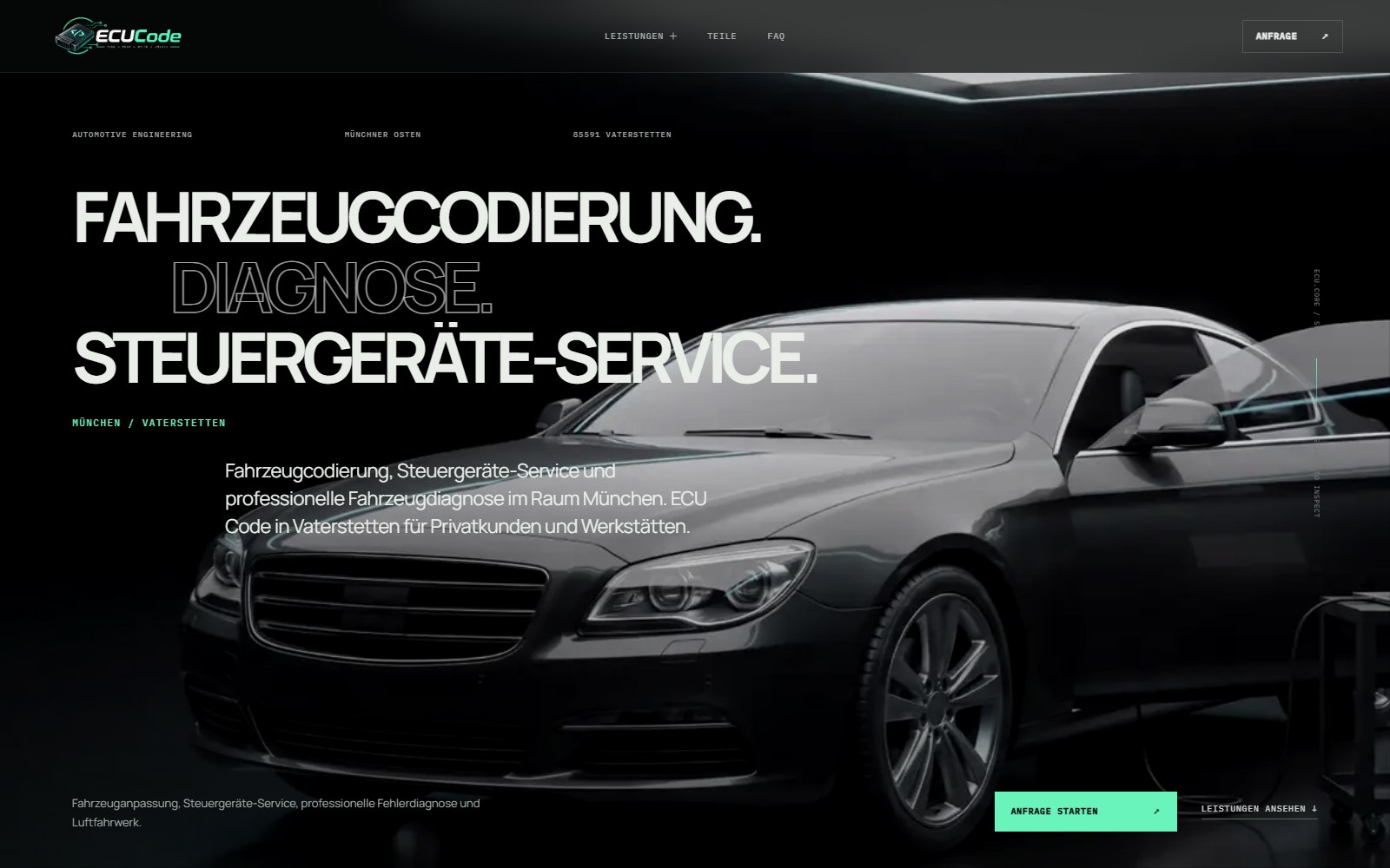 Startseite von ECU Code als Projektvorschau